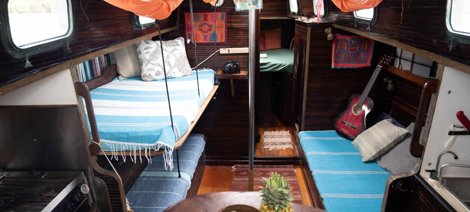 Private cabin on sailboat Thyra with king-size bed