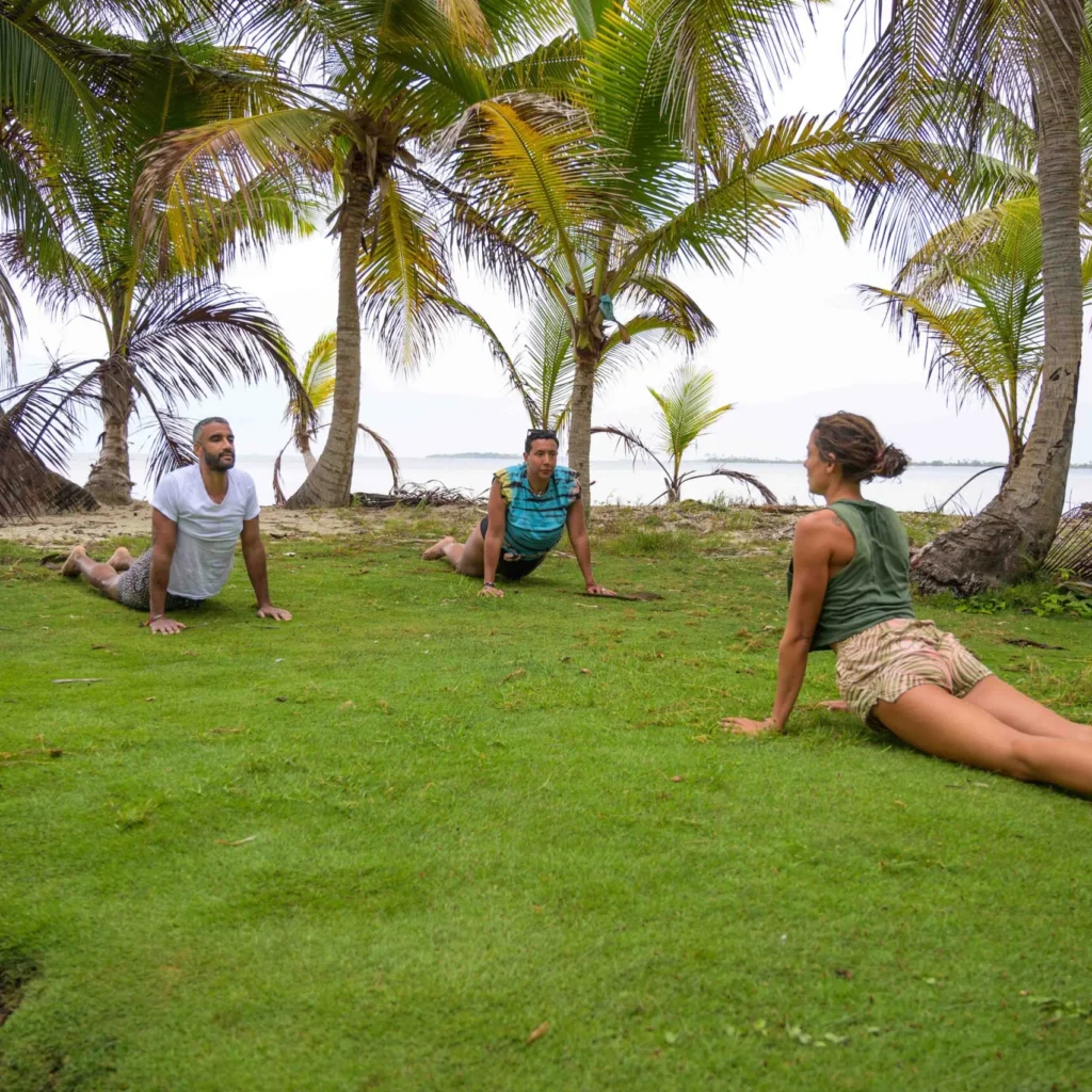 Serene yoga moment by the ocean
